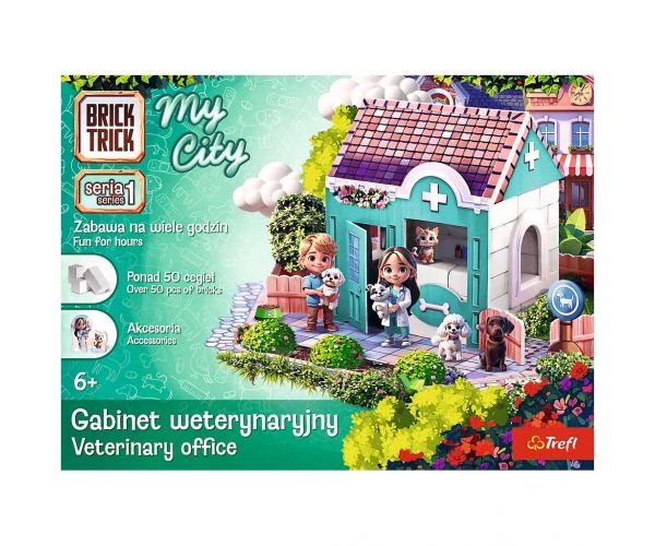 Brick Trick téglából építünk: My City Állatorvosi rendelő 50 darabos építőjáték - Trefl