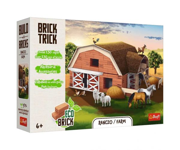 Brick Trick téglából építünk: Farm 130 darabos építőjáték - Trefl