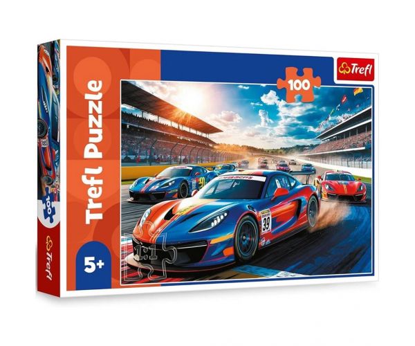 Gyors autók a versenypályán - 100 db-os puzzle - Trefl