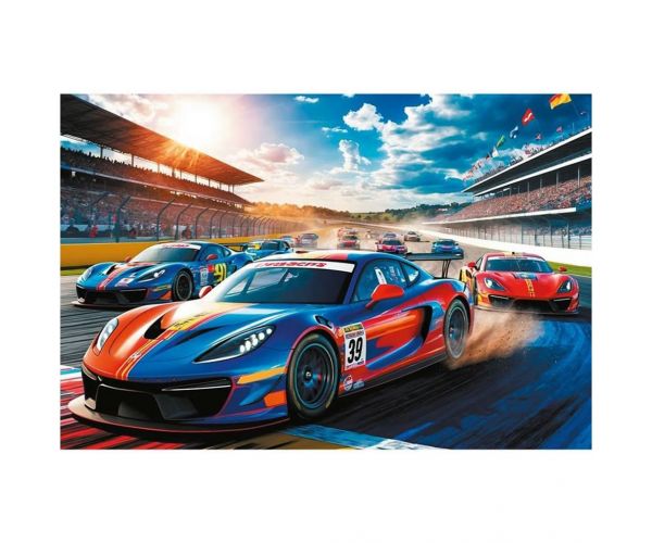 Brzi automobili na trkaćoj stazi - puzzle od 100 dijelova - Trefl
