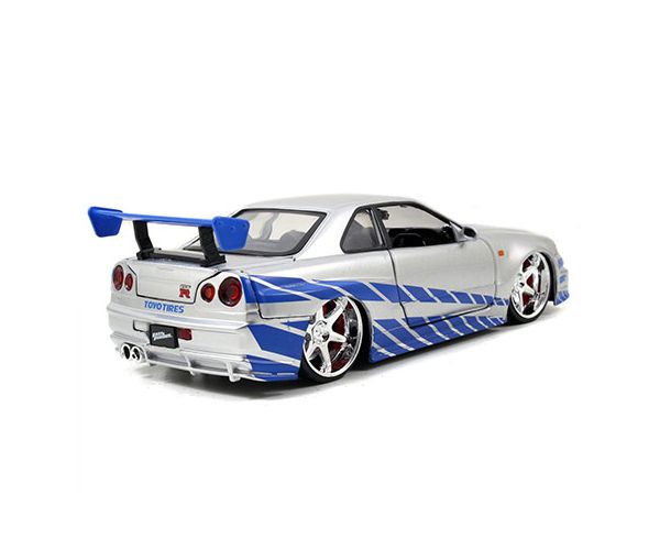 Brzi i žestoki: Brian's 2002 Nissan Skyline GT-R (BNR34) model automobila 1/24 - Simba Toys