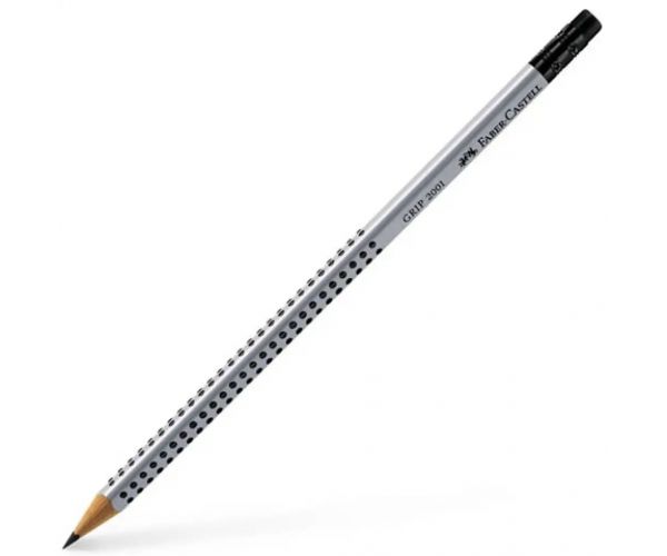 Faber-Castell: Grip grafitna olovka gumicom HB srebrnasta