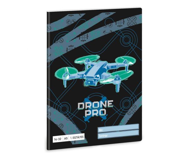Ars Una: Drone Pro A/5 bilježnica s crtama za 1. razred 14-32