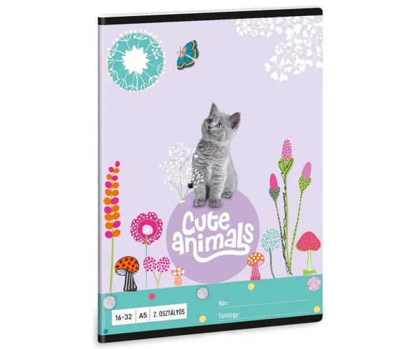 Ars Una: Cute Animals - Kitten bilježnica s crtama za 2. razred A/5