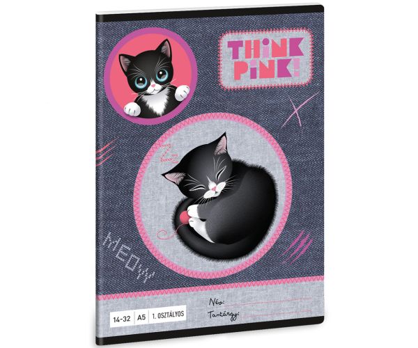 Ars Una: Think Pink linirana bilježnica za 1. razred 14-32 A5