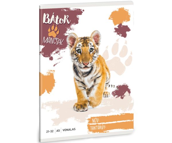 Ars Una: Hrabre šape - Tigar, bilježnica s crtama A/5 21-32