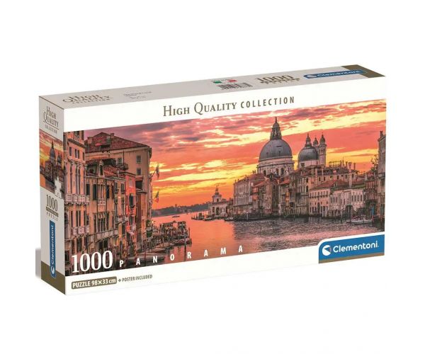 Canal Grande, Velence 1000db-os HQC panoráma puzzle 98x33cm - Clementoni