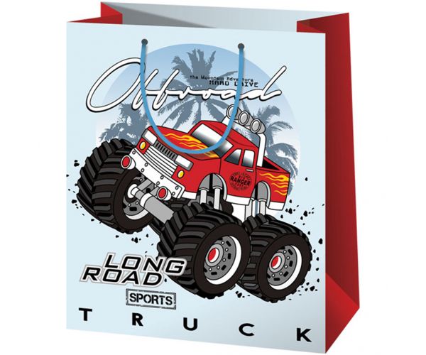 Cardex: Monster Truck crveno-bijela automobilska poklon vrećica srednje veličine 17,8x10x23 cm
