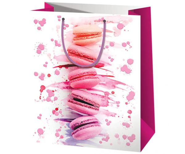 Cardex: Rózsaszín macaron exkluzív közepes méretű ajándéktáska 18x23x10cm