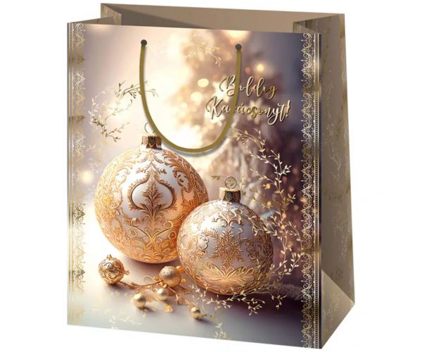 Cardex: Arany díszek nagy méretű ajándéktáska 26x13x33cm
