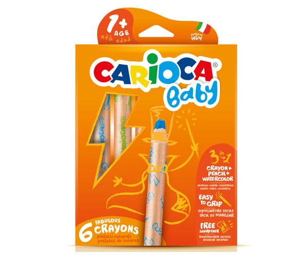 Carioca: 3 u 1 baby masne krede set od 6 dijelova