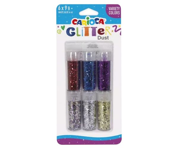 Carioca: Glitter Dust 6 kom prah set - Varijacije boja
