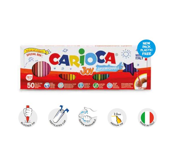 Carioca Joy perivi set od 50 flomastera u pakiranju