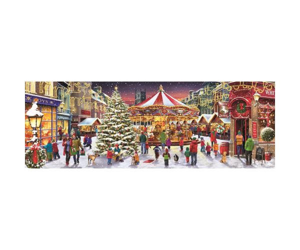 Božićno selo 1000-dijelni panoramski puzzle - Clementoni
