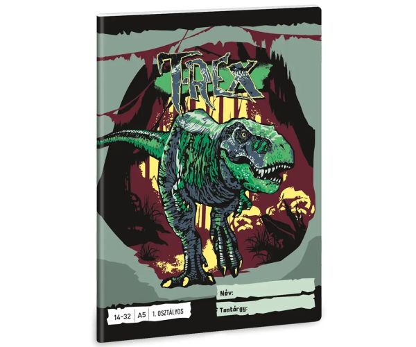 Ars Una: T-Rex dinosaurus bilježnica s crtama za 1. razred A/5