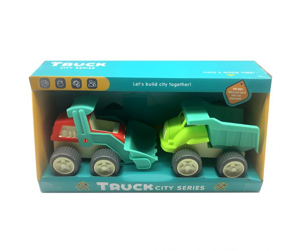 City Truck: Set radnog vozila s kiperom i utovarivačem