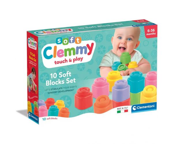 Clemmy 10 db-os puha építőkocka szett - Clementoni