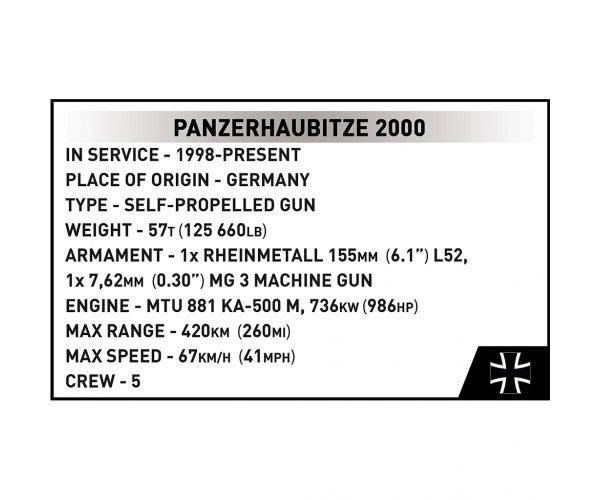 COBI: Oružane snage Panzerhaubitze 2000 igračka za slaganje (2628)