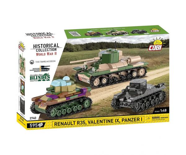 COBI: Panzer I, Renault R35 és Valentine IX – 3 az 1-ben építőjáték (2740)