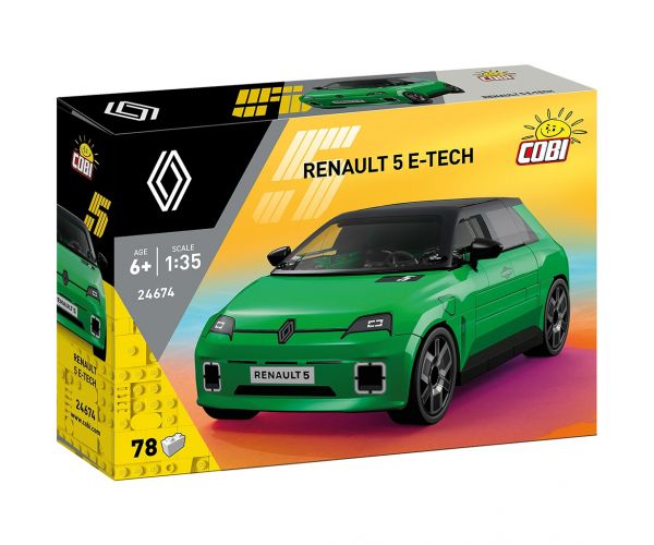 COBI: Renault 5 E-Tech zöld autó építőjáték (24674)