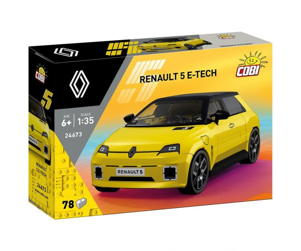 COBI: Renault 5 E-Tech sárga autó építőjáték (24673)