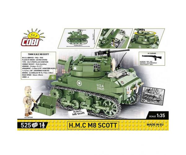 COBI: tenk H.M.C M8 Scott iz II. svjetskog rata — igračka za sastavljanje (2279)