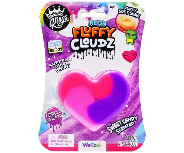 Compound Kings Neon Fluffy Cloudz illatos felhő slime - Cukorka szív