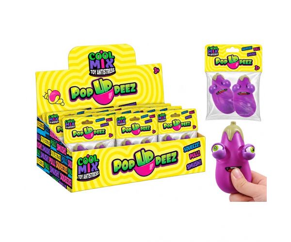 Cool Mix PopUppeez Padlizsán kidülledő szemekkel stresszlevezető játék