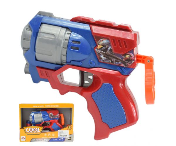 Cool Soft Bullet Gun: Mala spužvasta puška sa patronama plavo-crvene boje 14cm