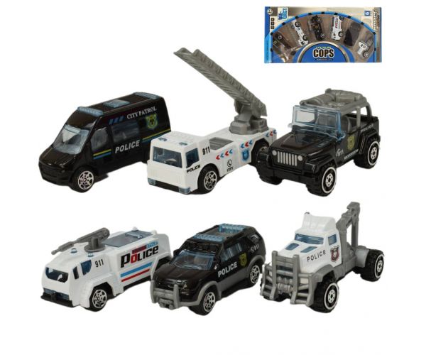 Cops Die-Cast: Set od 6 policijskih automobila
