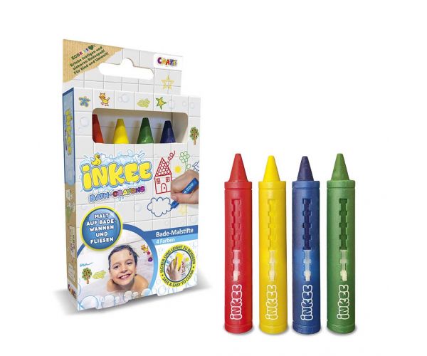 Craze Inkee: Set od 4 voštanih bojica za kupanje