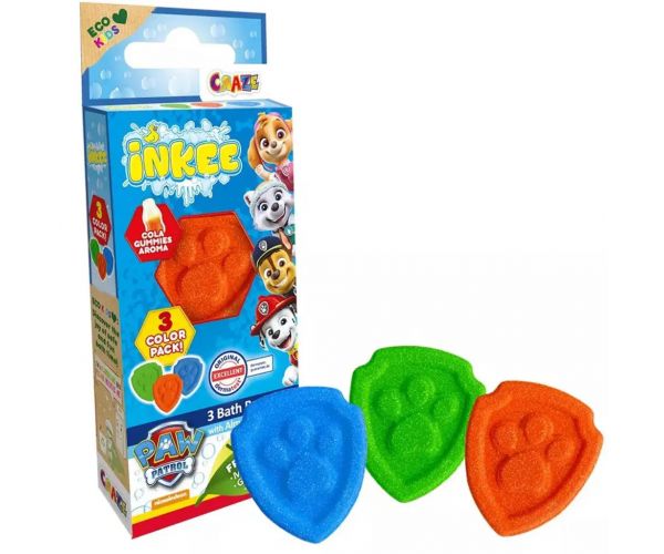 Craze: Inkee veganski gumeni bomboni s mirisom kole Paw Patrol bomba za kupanje, pakiranje od 3 komada