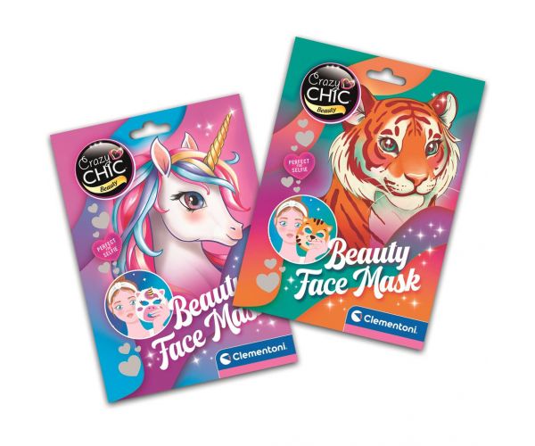 Crazy Chic: Beauty maska za lice sa životinjskim motivima u više varijanti 1 kom - Clementoni