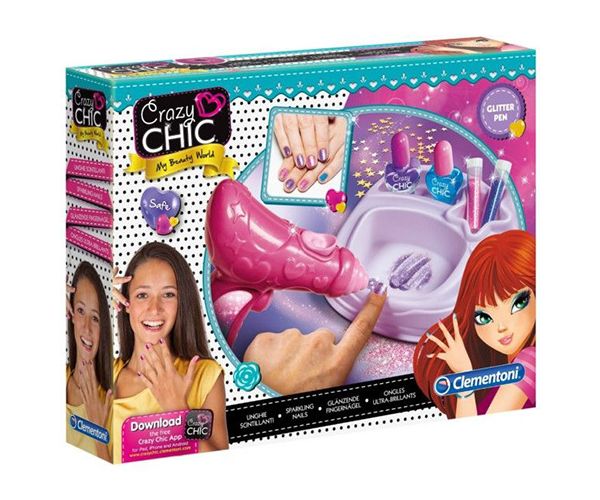 Crazy Chic Glitter Pen Nail set - Clementoni