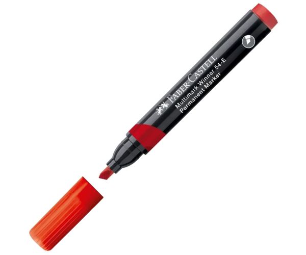 Faber-Castell: Permanentni marker crveni alkoholni flomaster s kosim vrhom
