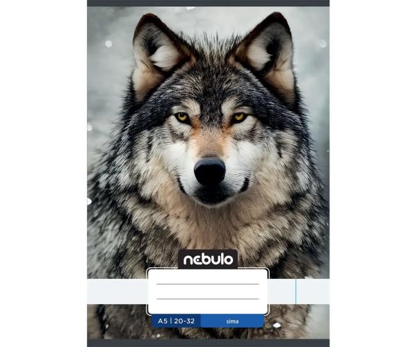 Nebulo: Uvećani glatki bilježnica A5 20-32 Cool uzorak - Vuk