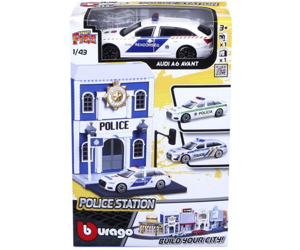 Bburago city - Audi A6 policijski auto i policijska postaja 1 /43