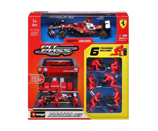 Bburago: F1 trkaći automobil - Ferrari SF-25 Pit / Lewis Hamilton 1/43