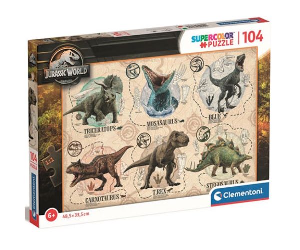 Jurassic World 104-dijelni Super Color Puzzle - Clementoni