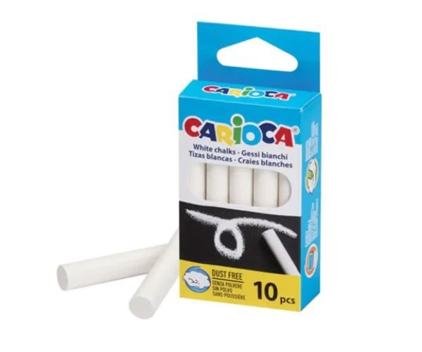 Set od 10 bijelih kreda za ploču - Carioca