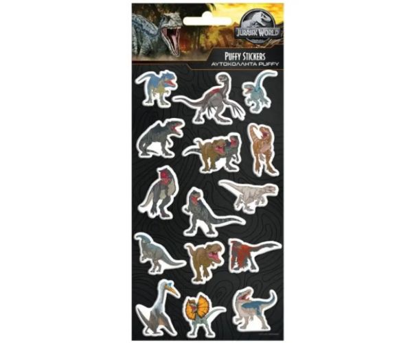 Dinosauri Jurassic World 3D naljepnice na listu 10x22 cm