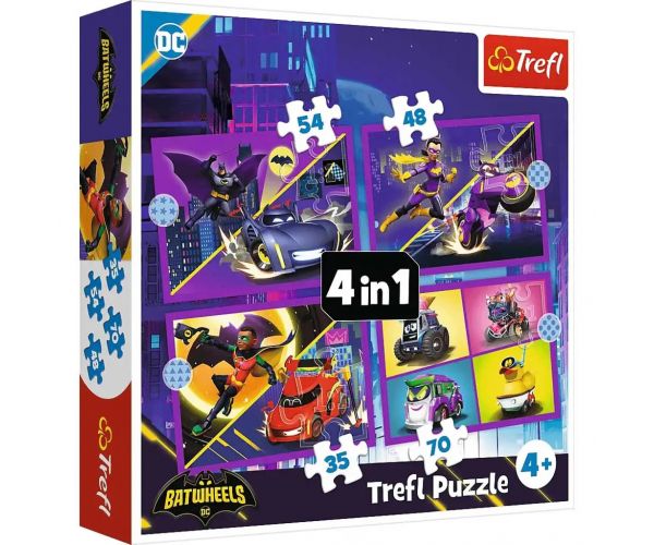 DC Comics: Batwheels 4 az 1-ben puzzle - Trefl