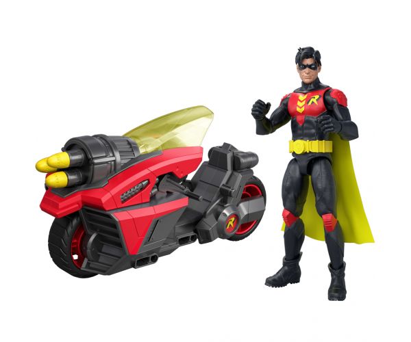 DC Robin akcijska figura s motociklom i lansirajućim raketama – Mattel