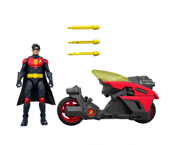 DC Robin akcijska figura s motociklom i lansirajućim raketama – Mattel