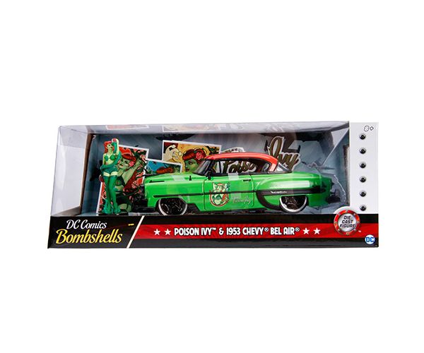 DC Comics: Poison Ivy figura i 1953 Chevy Bel Air metalni automodel 1/24 - Simba Toys