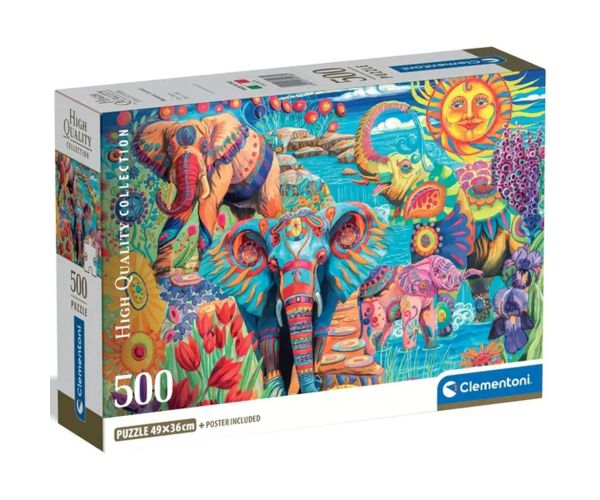 Karneval slonova 500-dijelni HQC kompakt puzzle - Clementoni