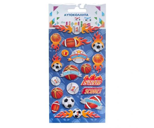 The Littlies: Sportska 3D pufasta naljepnica set 10x22cm na listu