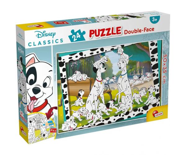 Disney 101 kiskutya 2 az 1-ben 24db-os puzzle és színező 50x35cm - Lisciani