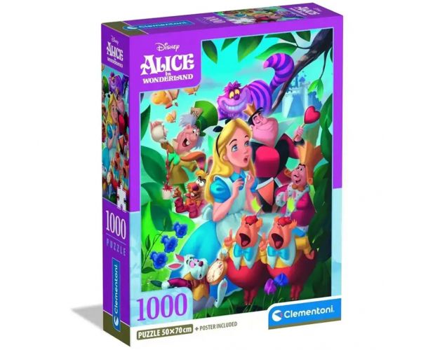 Disney - Alíz csodaországban 1000 db-os puzzle poszterrel - Clementoni