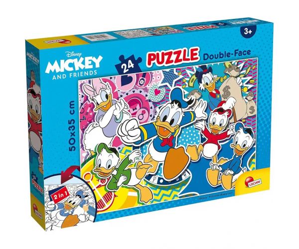 Disney Donald kacsa 2 az 1-ben 24db-os puzzle és színező 50x35cm - Lisciani